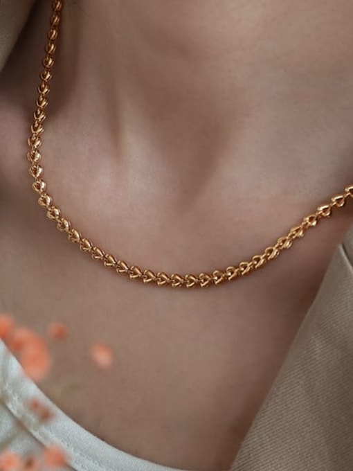 ACCA Brass Geometric Vintage Hollow   Chain Necklace 1