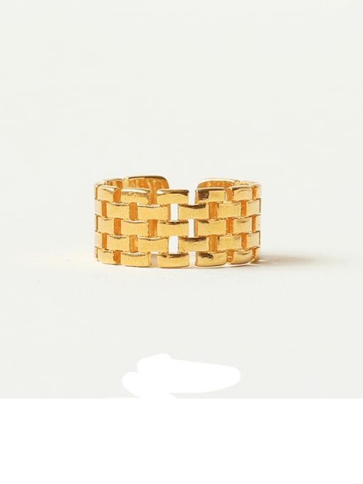 ACCA Brass Hollow Geometric Vintage Band Ring