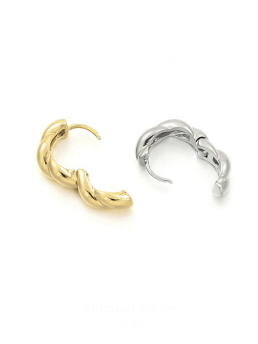ACCA Brass Geometric Minimalist Huggie Earring 3