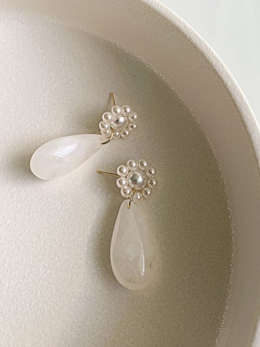 ZRUI Resin Water Drop Vintage pearl Drop Earring/Multi-color optional 2