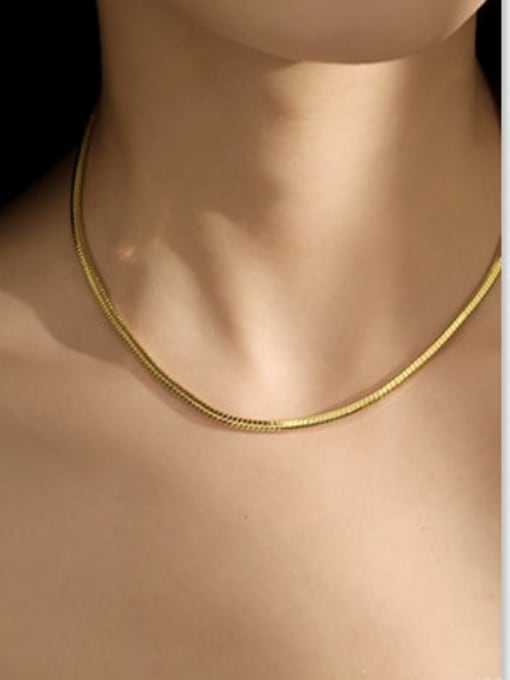 ACCA Brass  Minimalist Snake Bone Chain Necklace 1
