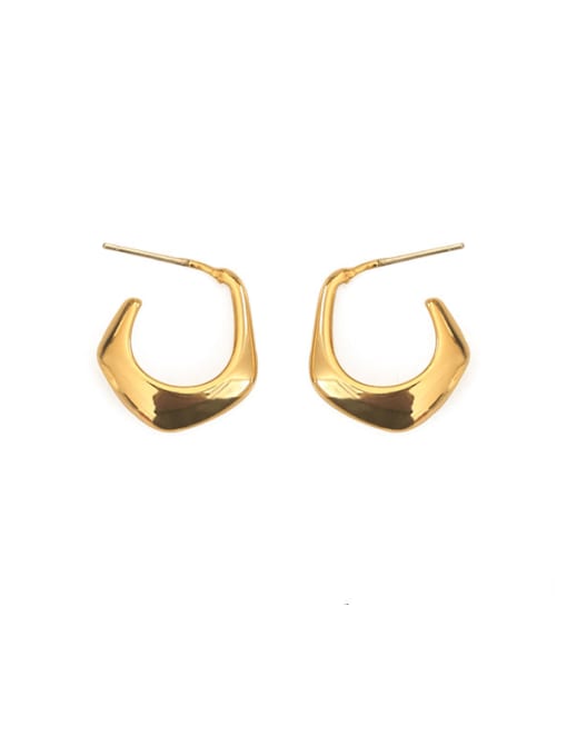 ACCA Brass Smooth  Geometric Minimalist Stud Earring 0