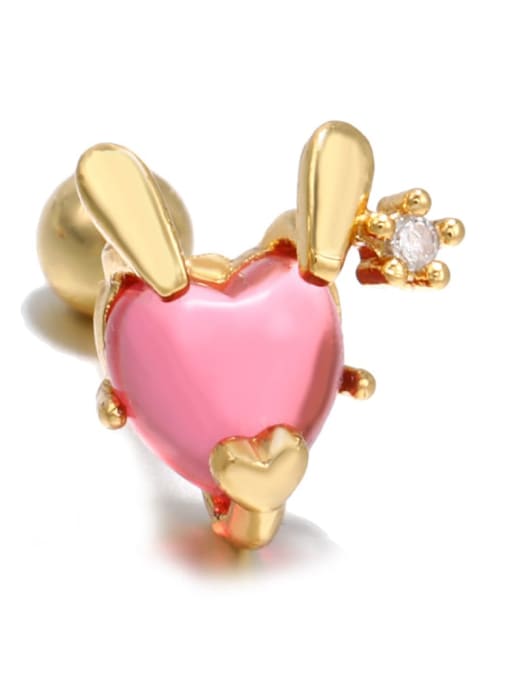 Rabbit gold Brass Cubic Zirconia Elephant Trend Stud Earring