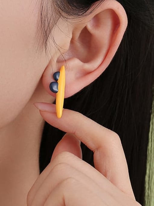 TINGS Alloy Multi Color Enamel Icon Cute Stud Earring 3