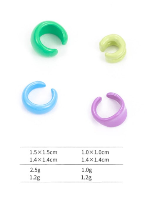 Five Color Zinc Alloy Enamel Geometric Minimalist Single Earring(only one) 3