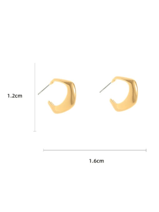 Five Color Brass Geometric Minimalist Stud Earring 2