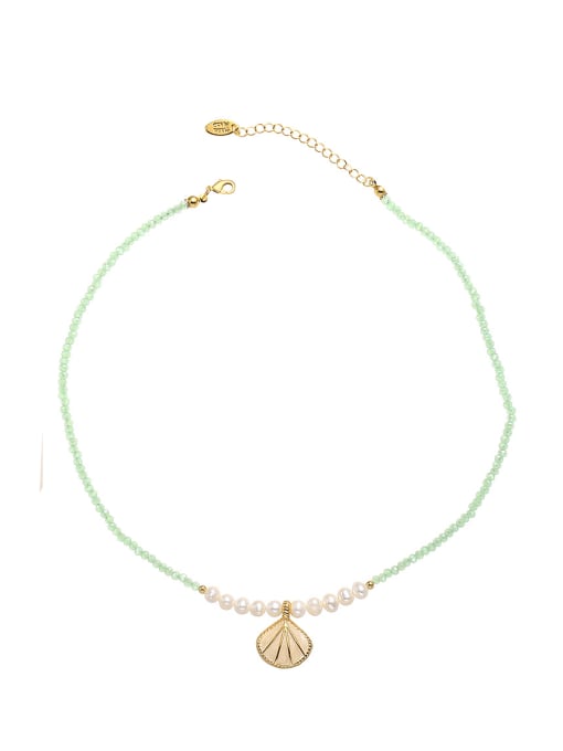 Five Color Brass Glass beads Irregular Bohemia Necklace