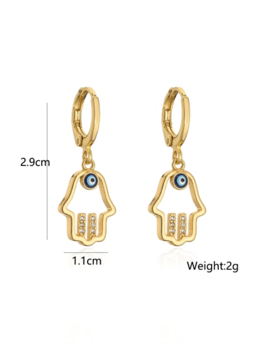 AOG Brass Cubic Zirconia Palm Vintage Earring 3
