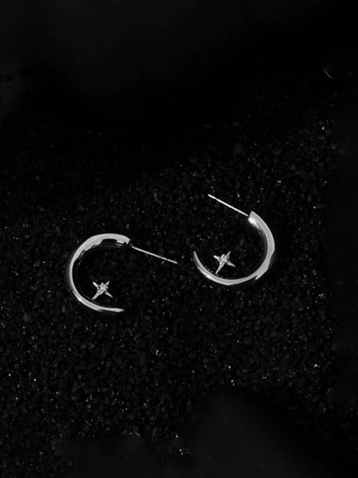 earrings Brass Cubic Zirconia Star Minimalist Stud Earring