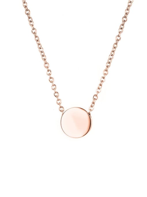 Rose gold Stainless steel Round Minimalist Necklace