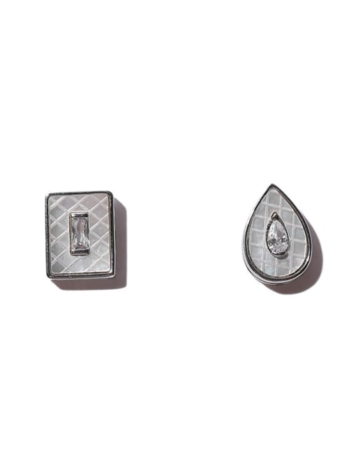 ACCA Brass Cubic Zirconia Water Drop Minimalist Stud Earring 0