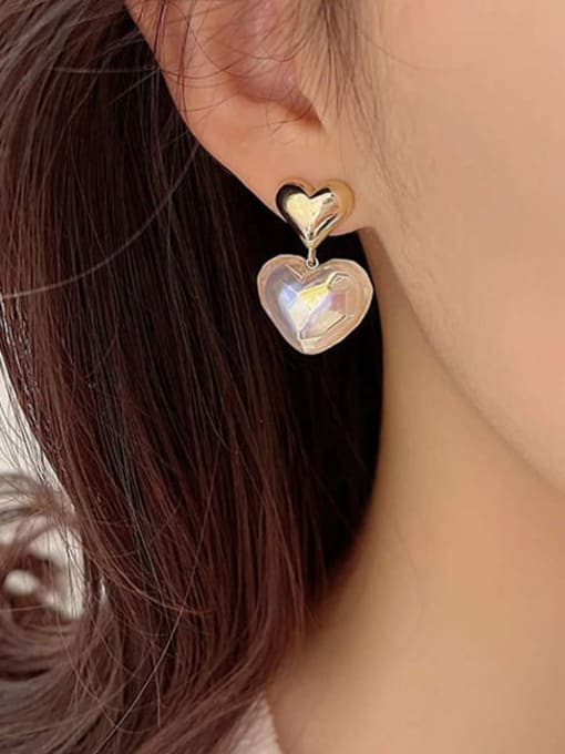 YOUH Brass Heart Dainty Stud Earring 1
