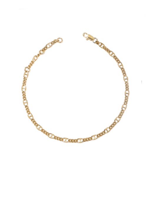 Paragraph 3 Brass Geometric Vintage  Multilayer Chain Anklet