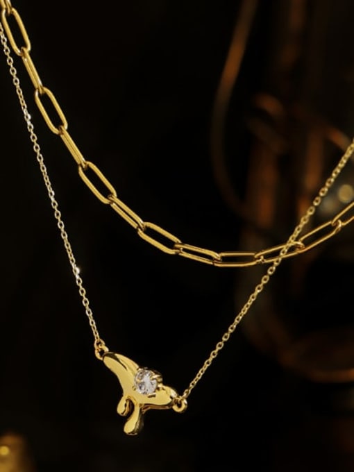 ACCA Brass Cubic Zirconia Geometric Vintage Necklace 0
