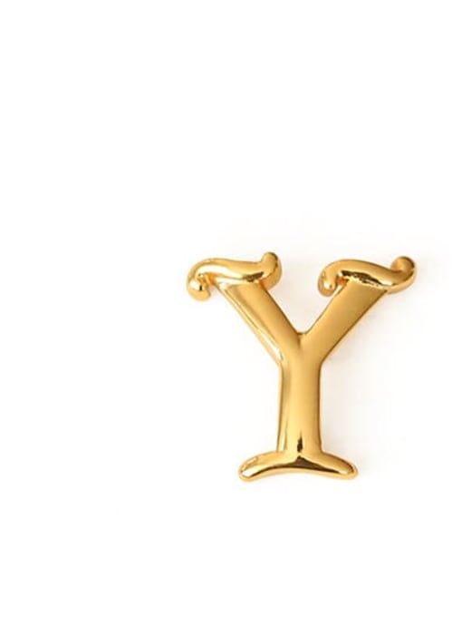 Y Ear Stud （Single） Brass Letter Minimalist  Stud Earring(single)