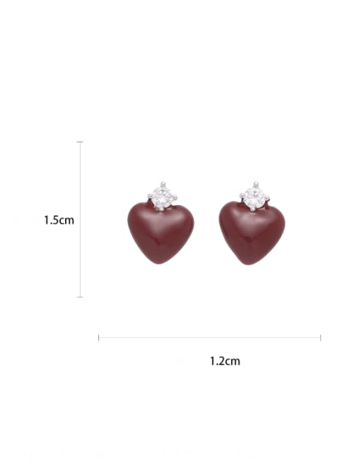 Five Color Brass Enamel Minimalist Heart Earring and Necklace Set 4