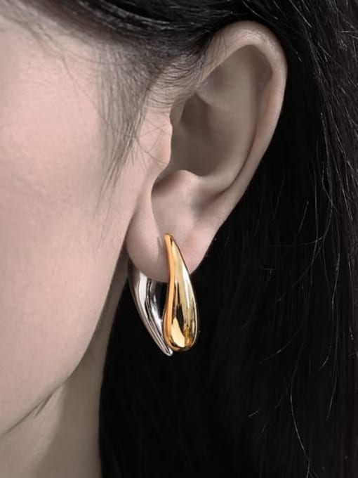 TINGS Brass Water Drop Minimalist Stud Earring 2