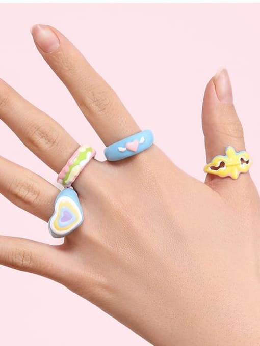 TINGS Alloy Enamel Heart Trend Band Ring 1