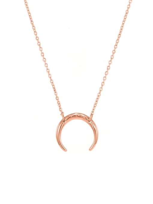 rose gold Stainless steel Moon Minimalist Necklace