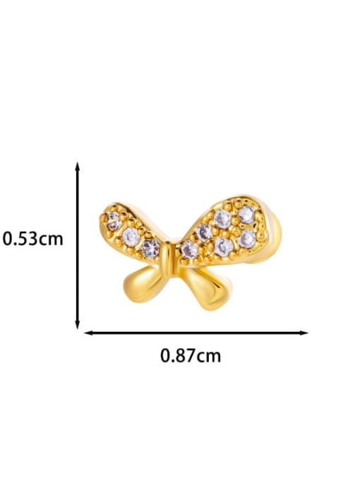 4 golden yellow Stainless steel Cubic Zirconia Heart Trend Single Earring