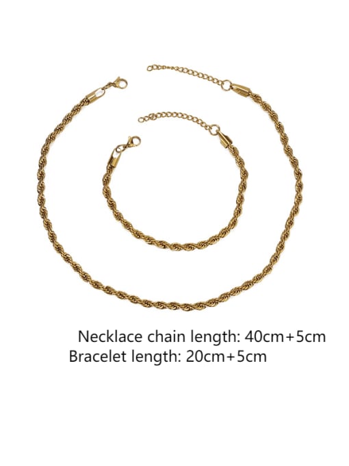 ACCA Titanium Steel Geometric Vintage Twist chain bracelet Necklace 3