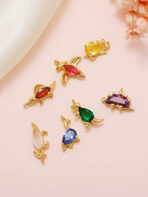 COLSW Brass Cubic Zirconia Multi Color Small animals Cute Diy  Charms 0