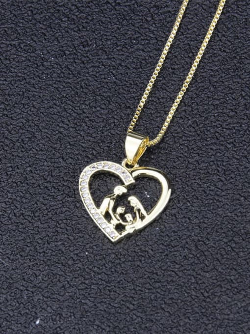 renchi Brass Cubic Zirconia Heart Pendant  Necklace 2