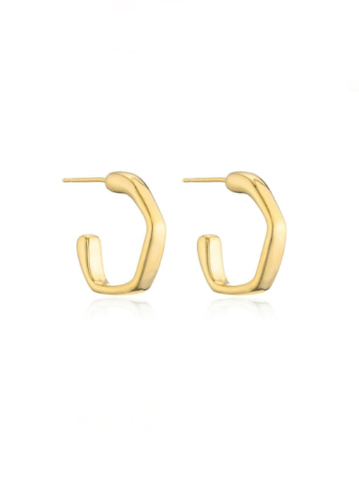 41505 Brass Geometric Minimalist Stud Earring