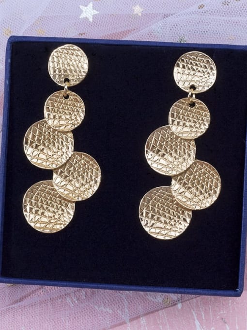 14K Gold Plated Brass Trend Drop height 6.3cm Earring