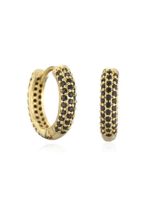 40867 Brass Cubic Zirconia Geometric Vintage Clip Earring