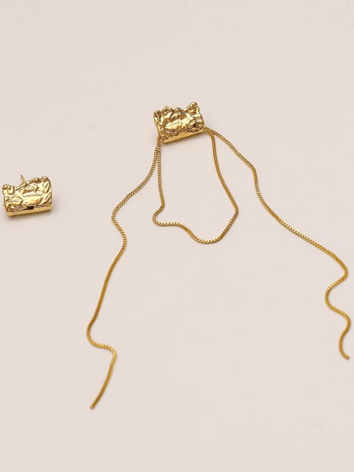 14k Gold Brass Tassel Vintage Drop Trend Korean Fashion Earring