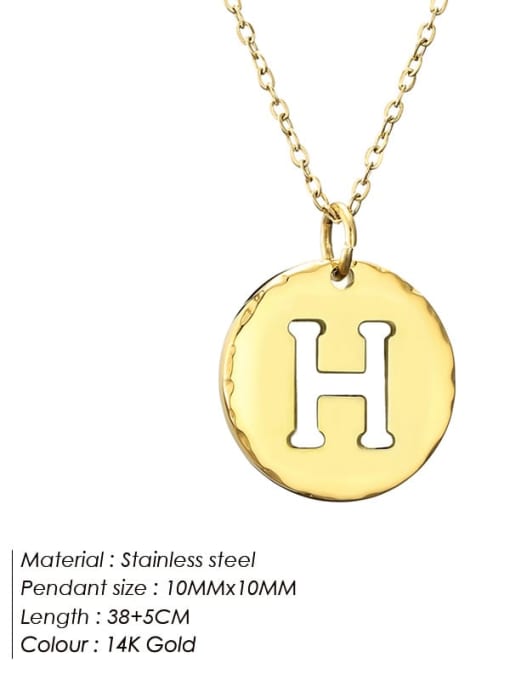 H 14 K gold Stainless steel Letter Minimalist Necklace