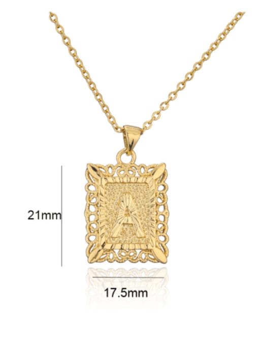 AOG Brass Letter Vintage Holllow Geometric Pendant Necklace 4