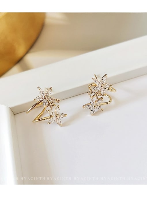 HYACINTH Copper Cubic Zirconia Star Dainty Clip Trend Korean Fashion Earring 2