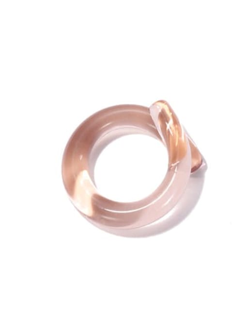 Light pink Hand Glass   Minimalist Twist Round  Glass Band Ring