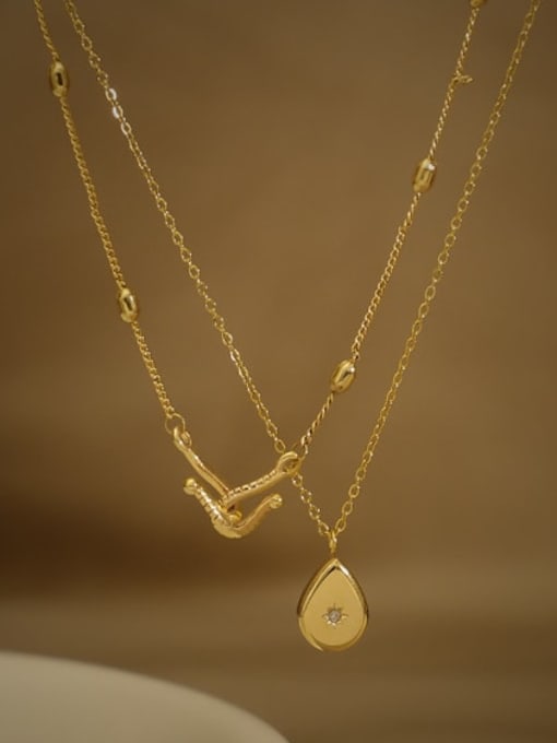 ACCA Brass Water Drop Minimalist Necklace 2