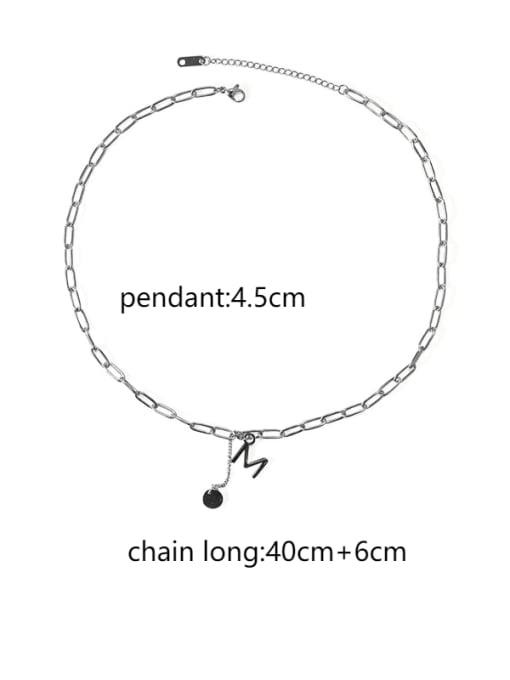ACCA Titanium Steel Letter Minimalist Hollow Chain Necklace 2