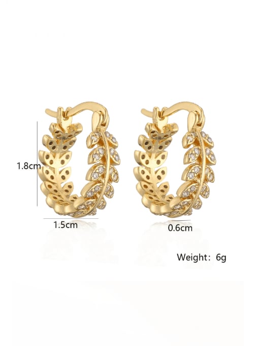 AOG Brass Geometric Hip Hop Huggie Earring 1