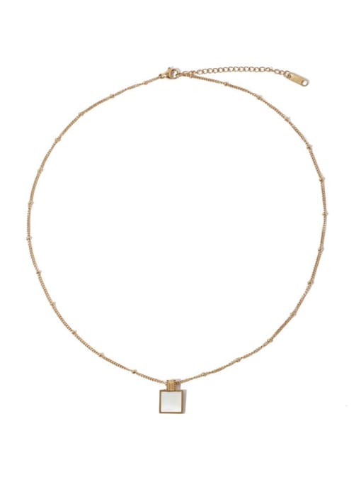 Square brand Necklace Brass Shell Geometric Vintage Necklace