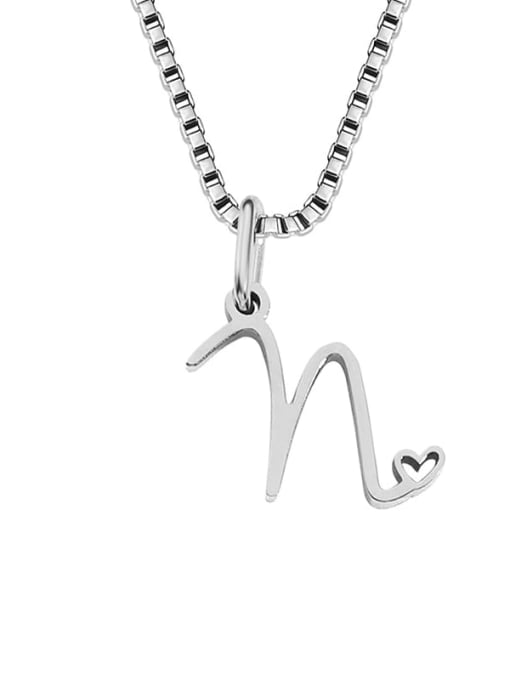 N stainless steel Stainless steel Letter Minimalist Necklace