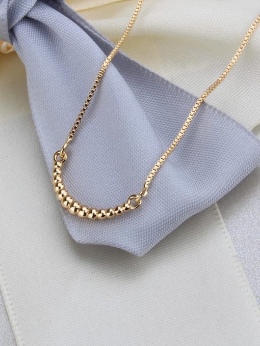 renchi Brass Bead Round Minimalist pendant Necklace 1