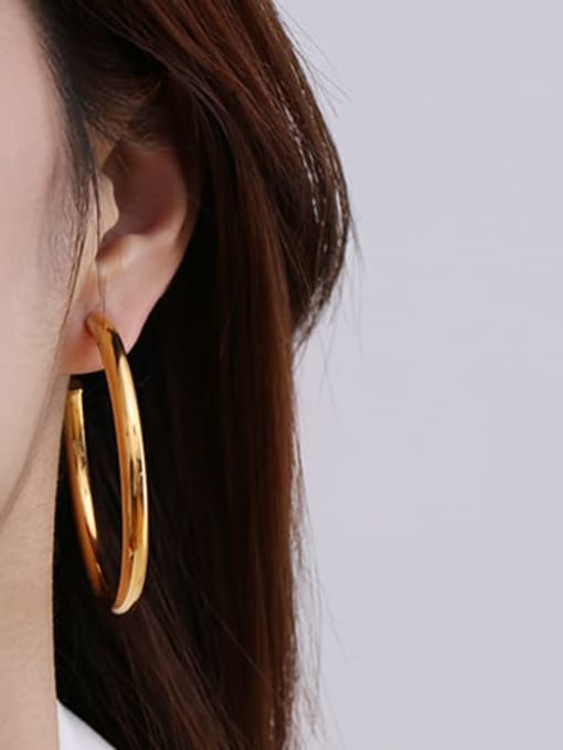 Large (diameter 4.9cm, Brass Geometric Minimalist Hoop Earring