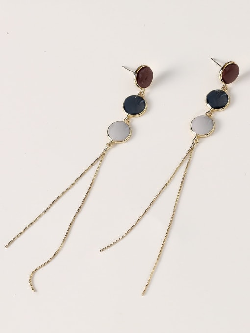 HYACINTH Brass Tassel Vintage Threader Trend Korean Fashion Earring 0