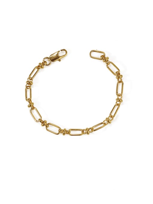 ACCA Brass Hollow Geometric Chain Minimalist Link Bracelet 3