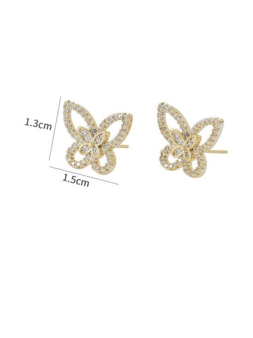 YOUH Brass Cubic Zirconia Bowknot Dainty Stud Earring 3
