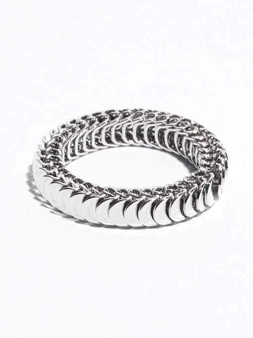 TINGS Brass Smooth Snake Bone Chain Vintage Band Ring 2