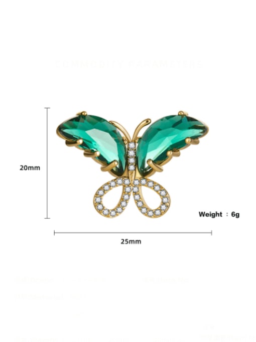 COLSW Brass Cubic Zirconia Multi Color Butterfly Cute Stud Earring 3