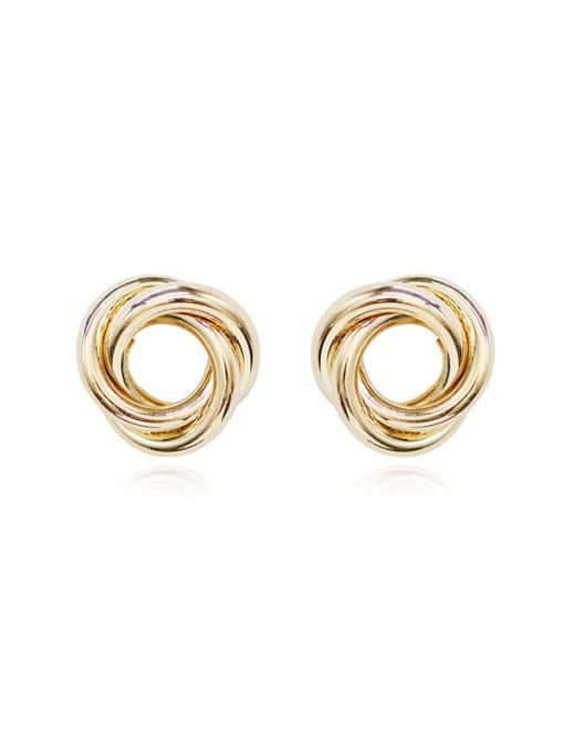 HYACINTH Copper Hollow Geometric Minimalist Stud Trend Korean Fashion Earring 0