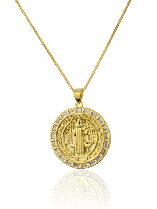 gold-plated Brass Cubic Zirconia Round Minimalist Initials Necklace