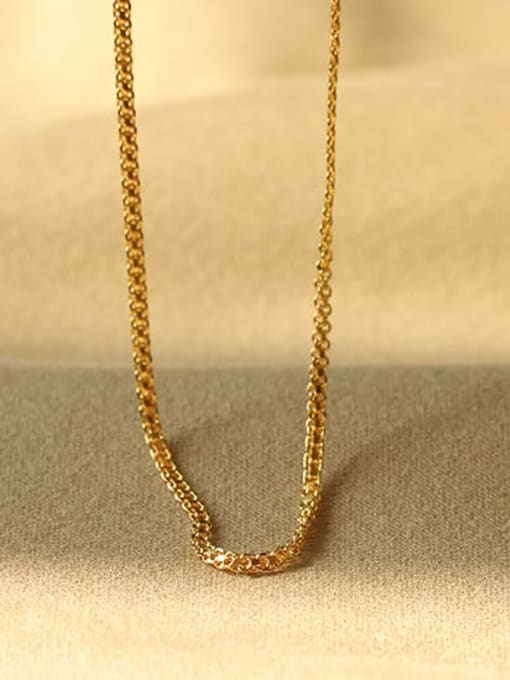 ACCA Brass Vintage  Flat chain Necklace 0